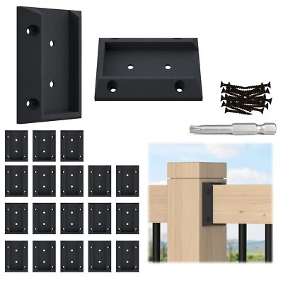 20Pcs Deck Railing Brackets Connectors Rail Support Kit for 2X4(1.5''×3.5'') Raili
