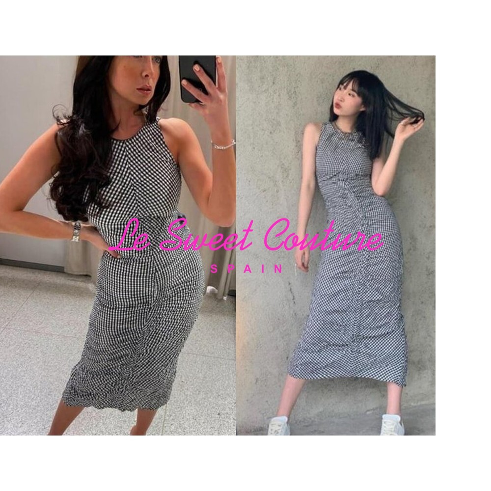 ZARA【NEW】GINGHAM CHECK MIDI DRESS Zara Gingham Midi Dress | Pickle