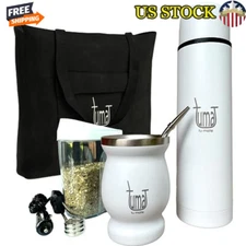 Yerba Mate Set 750ml Thermos Mate Cup Straw Bag & Gifts Portable Heater Kit New