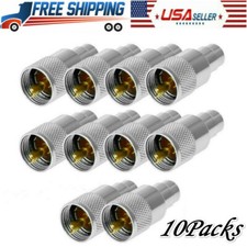 10PCS PL259 Male Solder Connector Plug W/ Reducer for RG8X Coaxial Coax Cable