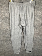 Mens EDDIE BAUER XL Ebtek Thermal Base Layer Long Johns Pants Gray Pull On