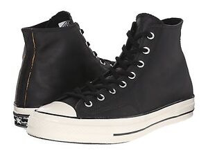 Converse Chuck Taylor All Star Hi Top Black Leather 149534C Sneakers Size 8  \u0026 9 | eBay