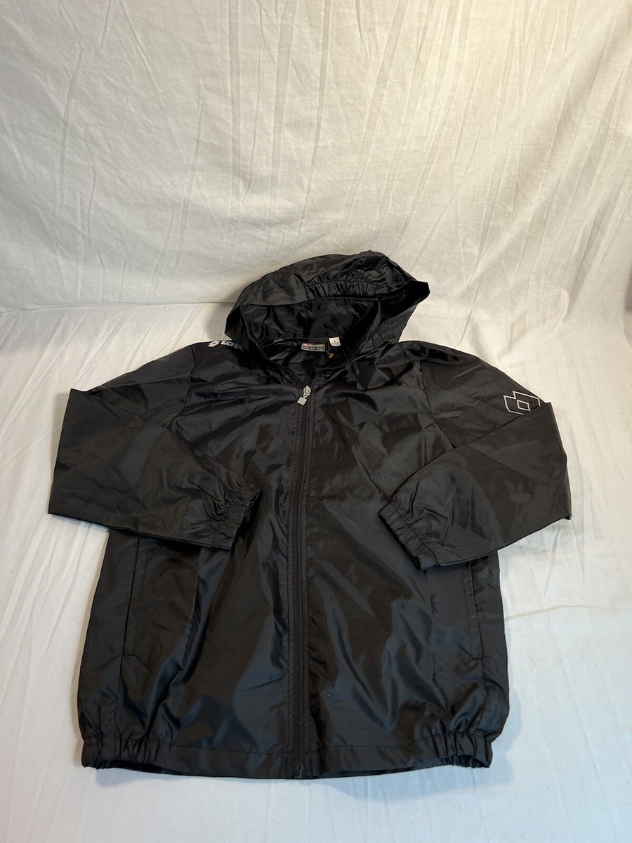 Lotto Italian Sport Design Windbreaker Jacket Black Youth Small