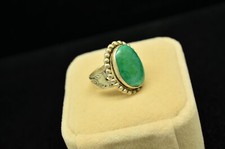 925 Sterling Silver Green Turquoise Solitaire Ring Band Size 4.25