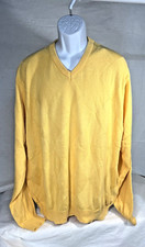 Lyle  Scott Mens Sz XL-2XL Combed Cotton Yellow V Neck Pullover Sweater