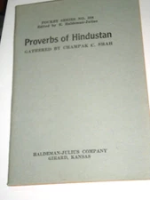 Little Blue Book 388, PROVERBS OF HINDUSTAN, gathered by Champak C. Shah, c 1922