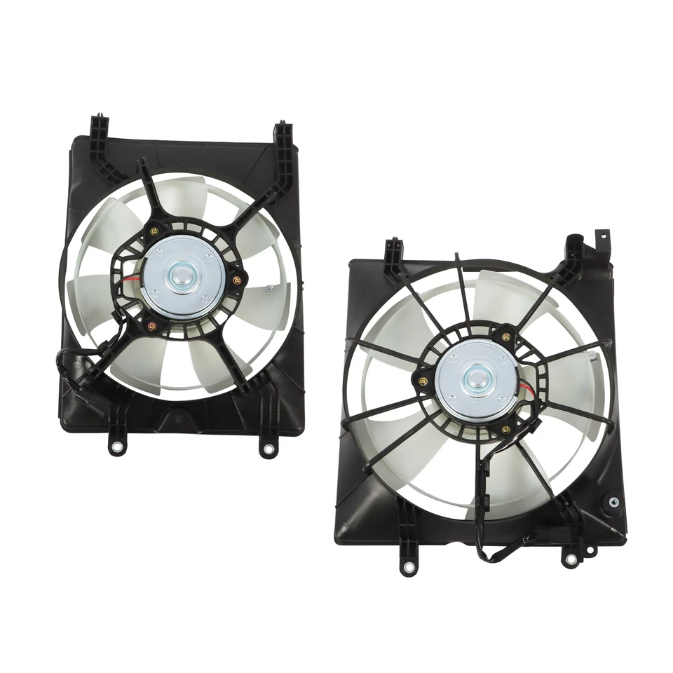 Par de ventiladores de radiador condensador de CA para Honda Civic 2013-2017 Acura 2012-2015 Foto 2 de 4