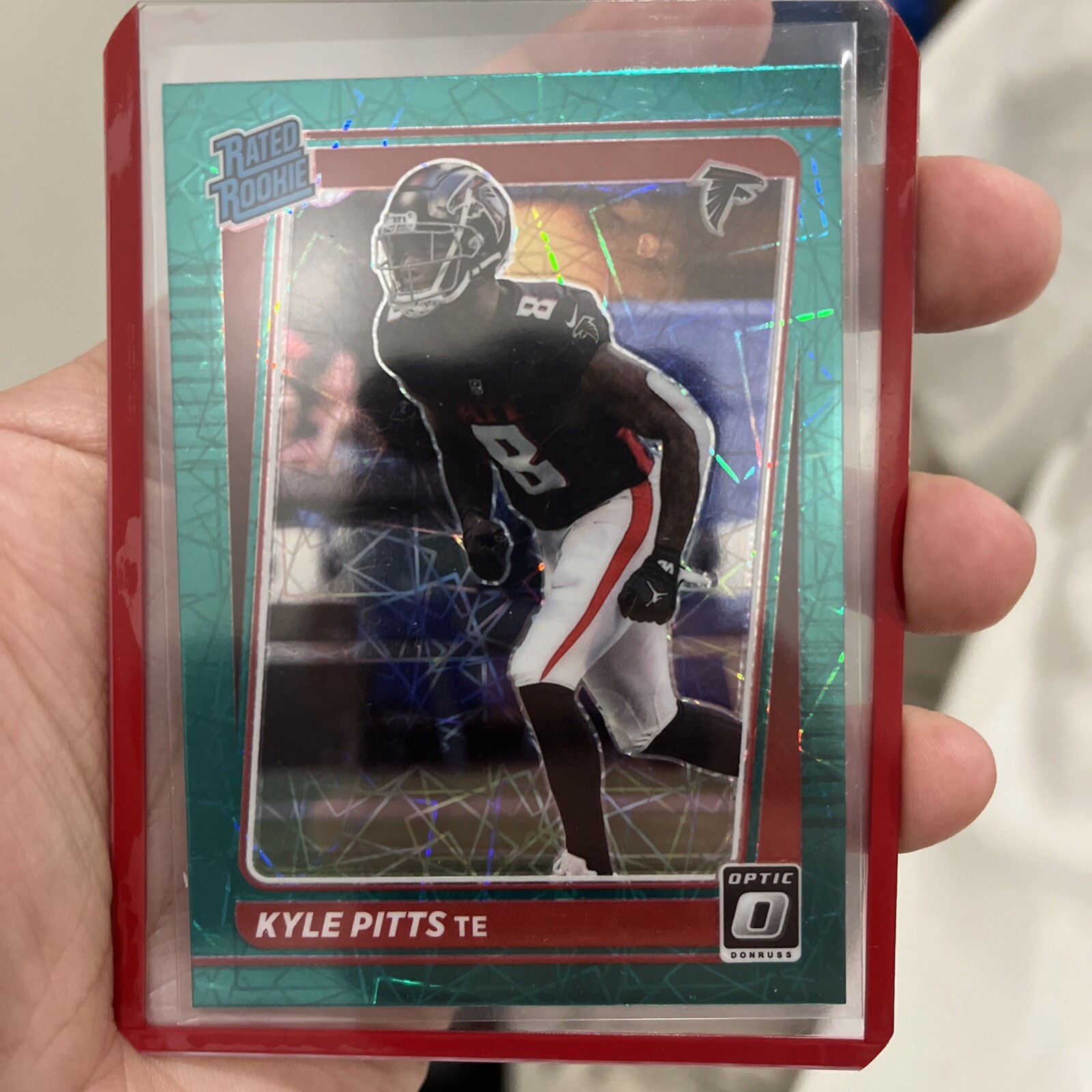 2021 Donruss Optic Kyle Pitts Green Velocity Prizm Rated Rookie RC #211 Falcons