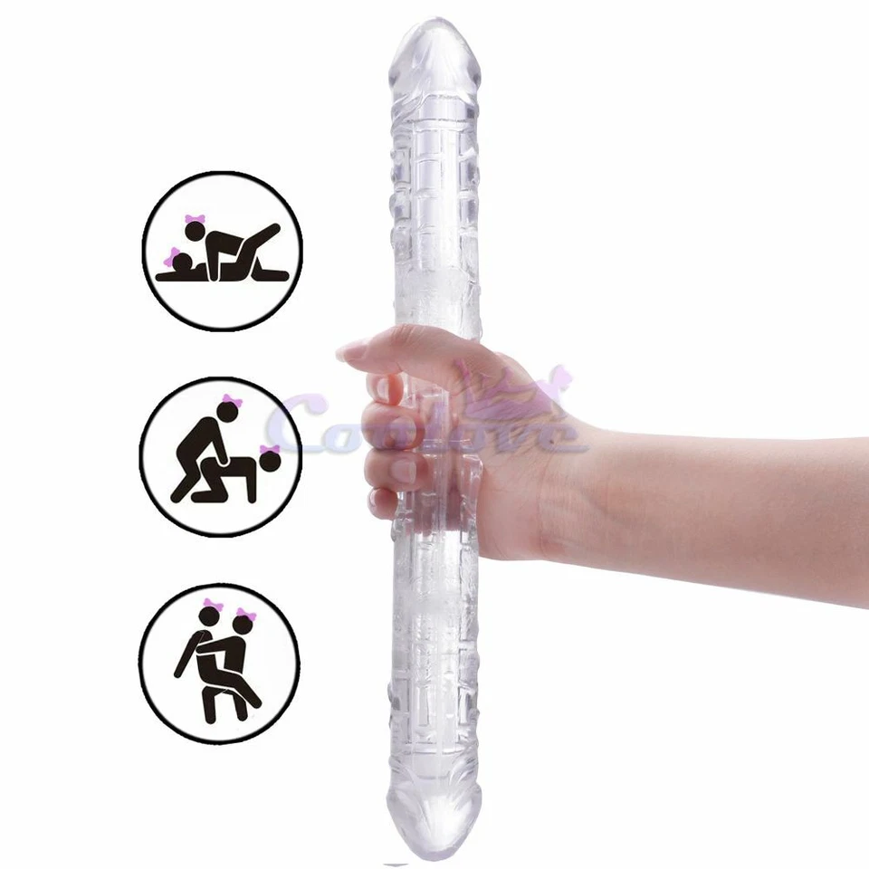 Реалистичный двуглавый аналоговый донг пенис мягкий Dildo супер длинный сексуальные игрушки для женщин - Изображение 2 из 4
