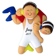 Personalized Christmas Ornament - Brunette Wrestler