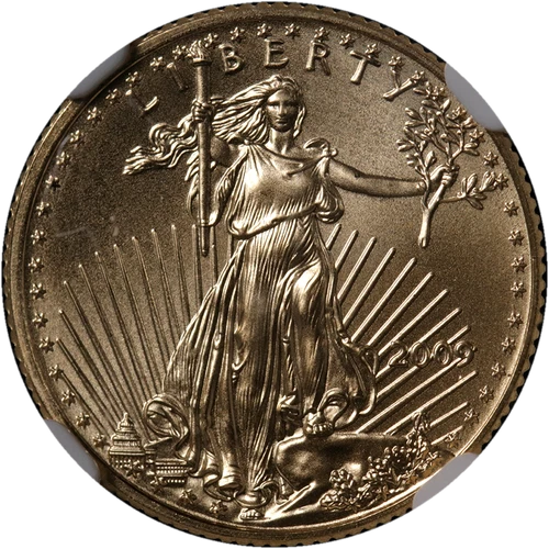 2009 Gold American Eagle $5 NGC MS70 Early Releases Blue Label - STOCK