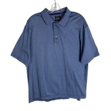 Jos A Bank Classic Collection Short Sleeve Polo Shirt - Size XL Blue Geometric