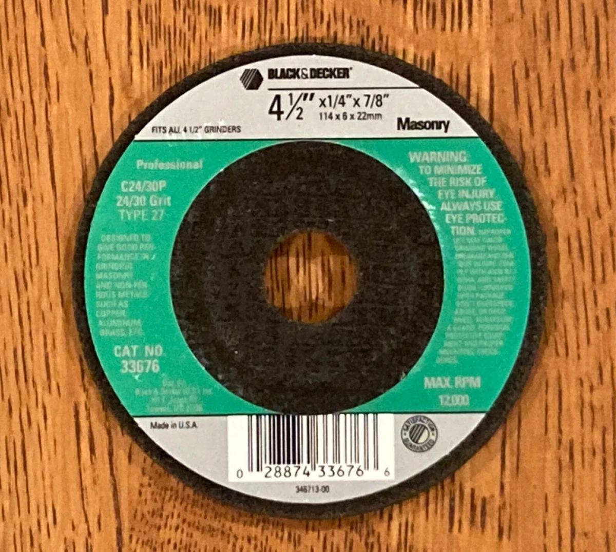 Black & Decker Masonry Grinding Wheel 4-1/2