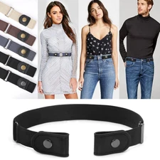 Men Women Buckle-free Elastic Invisible Waist Belt for Jeans No Bulge Hassle USA