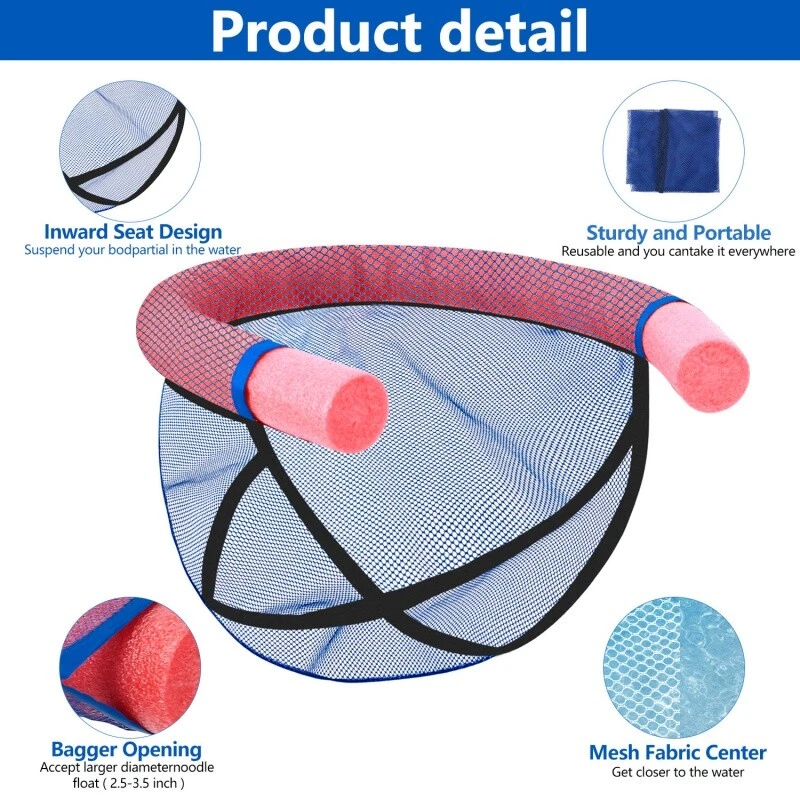Unisex Mesh Swimming U Seat Pool Noodle Floating Chair For Kids