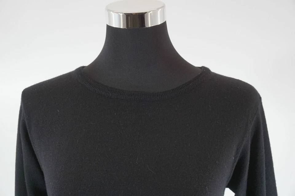 Ca' Vagan Damen Pullover XS schwarz leicht Rundhals Merino Wolle wie Neu A819 - Bild 2 von 4