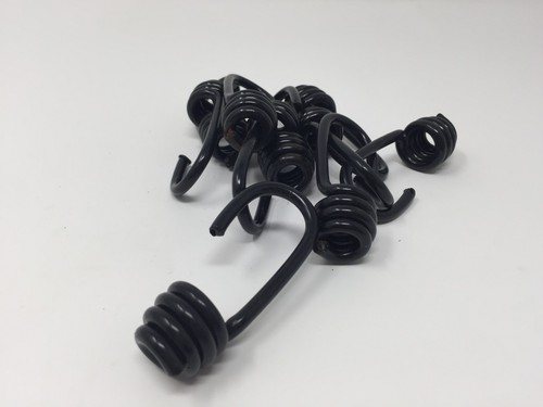 BUNGEE HOOKS,  Black metal spiral, 8MM, 5/16 CORD, pack of 20