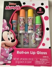 MINNIE Disney Junior Roll-On Lip Gloss Set (8 Pack) NEW (FREE SHIPPING)