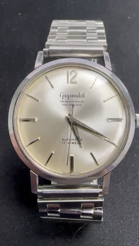 Vintage Gigandet Wakmann 35mm Automatic Wrist Watch 17j - Video 1 of 1