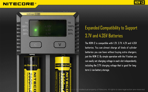 NITECORE Nuovo caricatore i2 con 4 batterie ricaricabili RCR123A Li-ion 650mAh EBR65 - Foto 4 di 12