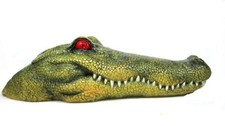 Floating Alligator Head Decoy with Red Eyes, Fake Gator Head for Backyard Pond