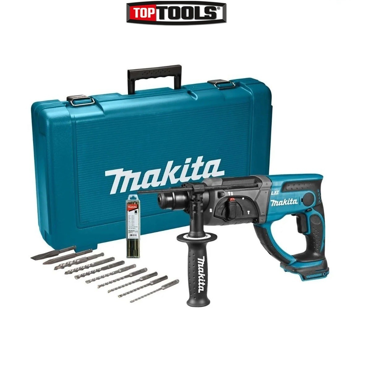 Makita DHR202ZKX6 18V LXT 20mm SDS Rotary Hammer Drill with Case & 10pc Bit Set