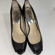 Michael Michael Kors Woman Size10M Black High Heel Peep Toe Pump Shoes