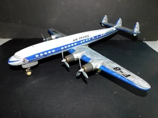 VINTAGE TIN FRICTION LOCKHEED CONSTELLATION AIRPLANE JOUSTRA RARE