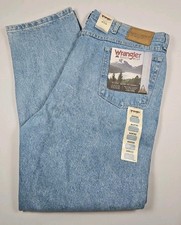 Wrangler Rugged Wear Denim Jeans Mens 44x30 Classic Fit Blue Workwear New Tags
