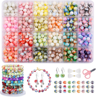 520 StüCk Glasperlen Set 8Mm, Bunte Perlen FüR ArmbäNder Erwachsene Und Kinder,