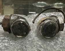 2 Vintage Clear GLASS JEWEL MaRker Parking Parts Light Truck Car van Accessory