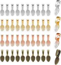 100 Pcs Oval Glue On Pendant Bails Jewelry Necklace Earring Findings DIY Craft S
