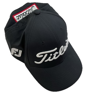Titleist Hat Golf Performance Pro V1 FJ Logo Black White Adjustable