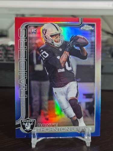 2025 Topps Chrome Football Donte Thornton Jr #385 Red White Blue Refractor RC