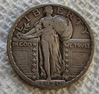 1920-D 25C Standing Liberty Silver Quarter Rare Key Date Full Bold Date Shows XF