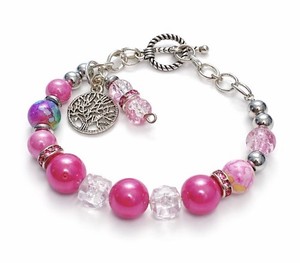 BBB BEAUTIFUL BANGLE BRACELET WITH TREE OF LIFE CHARM IN SILVER TONE.  