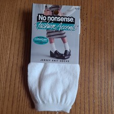 VTG Socks Women's 9-11 White No Nonsense Cotton Jersey Knit Sport Socks