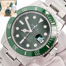 2018 Rolex Submariner "Hulk" Green 40mm Steel Watch 116610LV Box Papers
