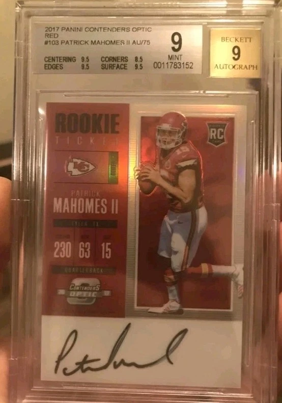 Patrick Mahomes Panini Playoff Contenders Rookie Ticket Rps Autograph Preview Set #303 Base