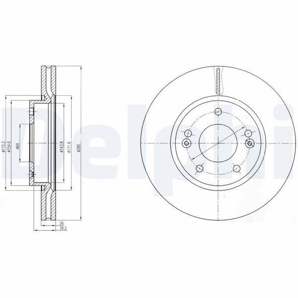 2X Delphi Bremsscheibe BG4281C FüR Hyundai KIA-image