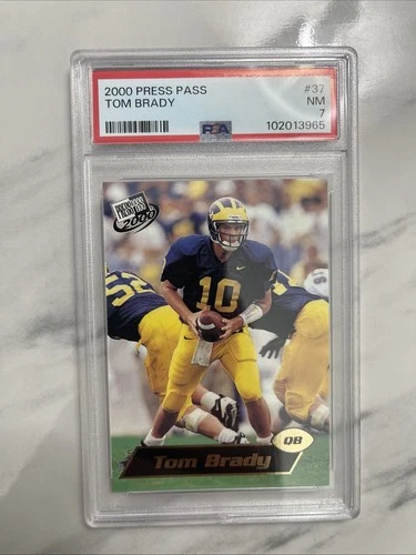 PSA 7 - 2000 Press pass TOM BRADY ROOKIE RC #37 Michigan (4463)
