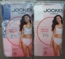 3 JOCKEY Elance 100 Cotton Pointelle French Cut Cuts Panties Size 9 or 10 NIP