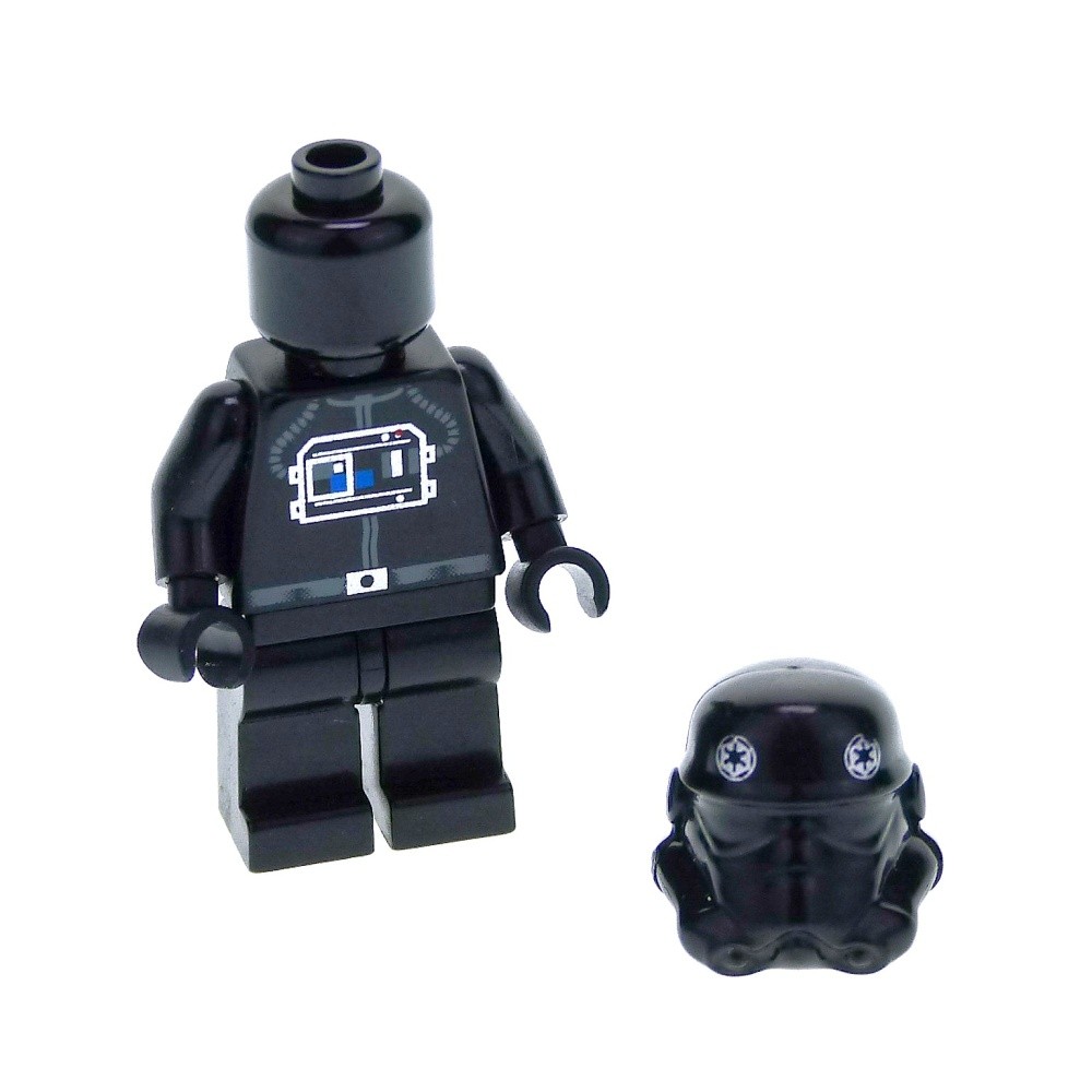 1X Lego Minifigure Star Wars TIE Fighter Pilot Head Black 30408P02 SW0035B