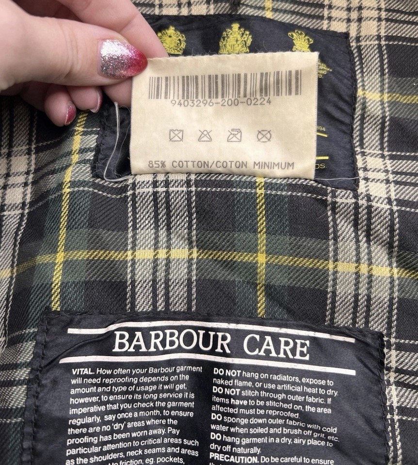 BARBOUR A150 BEAUFORT PARKA LINED OLIVE Green WAXED COAT Jacket Size ...