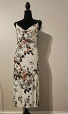 Windsor Women's Sleeveless Bodycone Dress Sz L Stretchy Floral Open Back