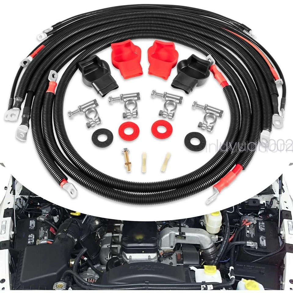 Battery Cable Wire Kit for Dodge RAM Truck Gen 3 2003-2007 5.9L 24 Valve Cummins - Image 2 of 4