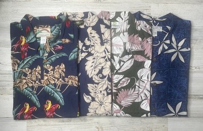 Lot of 4 Vintage Hawaiian Floral Shirts Royal Creation Paradise Found Size: XL