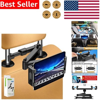 Universal Car Tablet Holder for Headrest Black Adjustable 360° View
