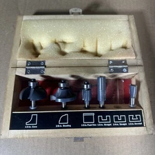Craftsman 26004 1/4" Shank Carbide Tipped Router Bit 5 Piece Set in Wood Box