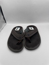 OluKai Kipi Thong Sandals Brown Yellow Flip Flops Slip On Slides Men's Size 9